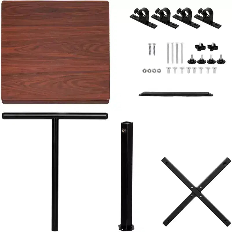 VINGLI Pupitre de lecture classique, réglable en hauteur pour église et salle de classe, bureau de présentation portable avec butée de bord, marron
