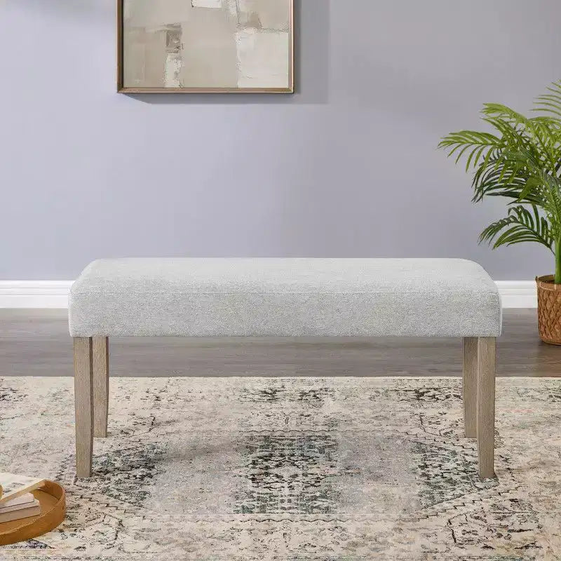 Banc moderne rembourré 40 po, banc à chaussures d'entrée avec cadre en bois, chaises de salle à manger, banc polyvalent en bout de lit pour le salon et la chambre