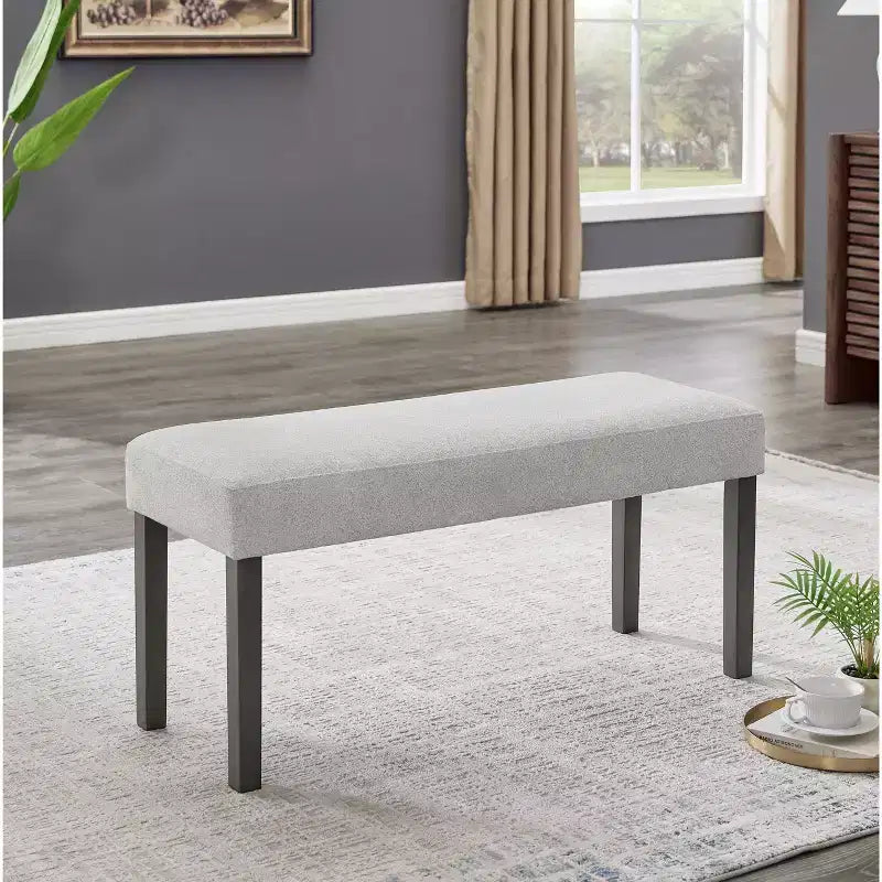 Banc moderne rembourré 40 po, banc à chaussures d'entrée avec cadre en bois, chaises de salle à manger, banc polyvalent en bout de lit pour le salon et la chambre