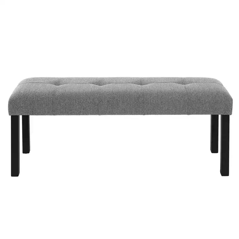 Banc moderne en lin avec capitonnage, banc de chaise de salle à manger polyvalent avec pieds en bois, banc de bout de lit de ferme pour salon et chambre à coucher