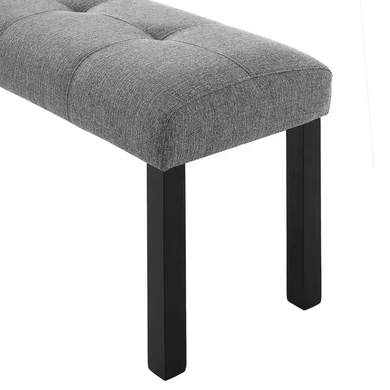 Banc moderne en lin avec capitonnage, banc de chaise de salle à manger polyvalent avec pieds en bois, banc de bout de lit de ferme pour salon et chambre à coucher