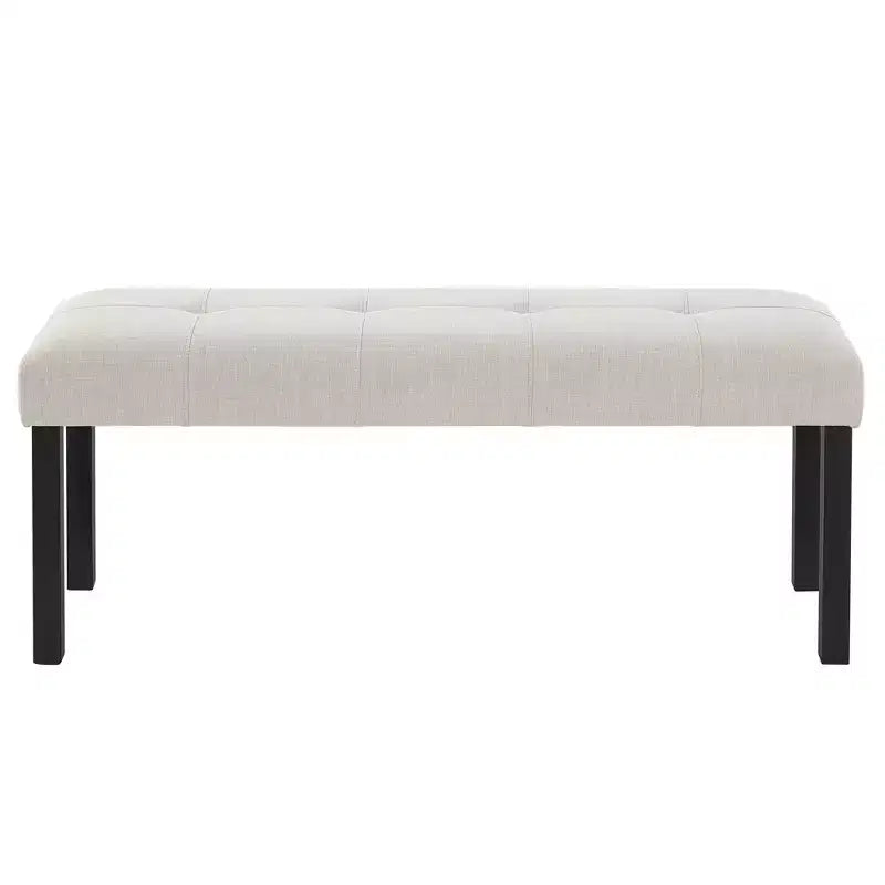 Banc moderne en lin avec capitonnage, banc de chaise de salle à manger polyvalent avec pieds en bois, banc de bout de lit de ferme pour salon et chambre à coucher