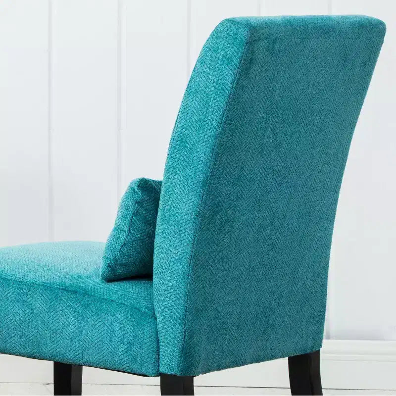 Fauteuil d'appoint moderne avec oreiller et revêtement en chenille, sans accoudoirs, avec pieds en bois massif, chaise confortable pour salon et chambre à coucher.