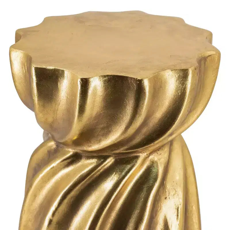 Tabouret d'appoint Jimin en béton léger moderne avec motif tourbillonnant sculptural