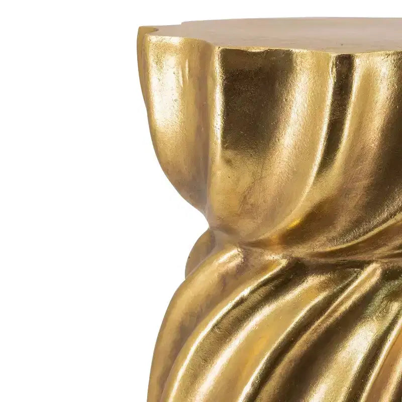 Tabouret d'appoint Jimin en béton léger moderne avec motif tourbillonnant sculptural