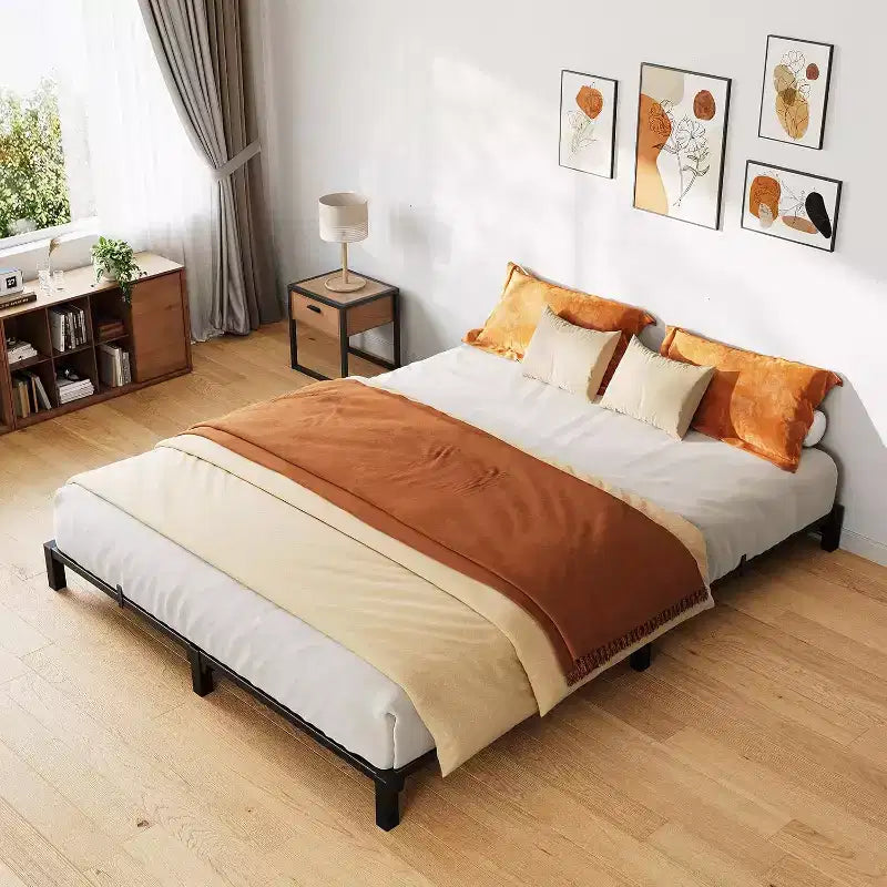 Acekool Black Metal Bed Frame, Heavy Duty Platform with Under Bed Storage, No Box Spring Needed, Easy Assembly, Multiple Sizes