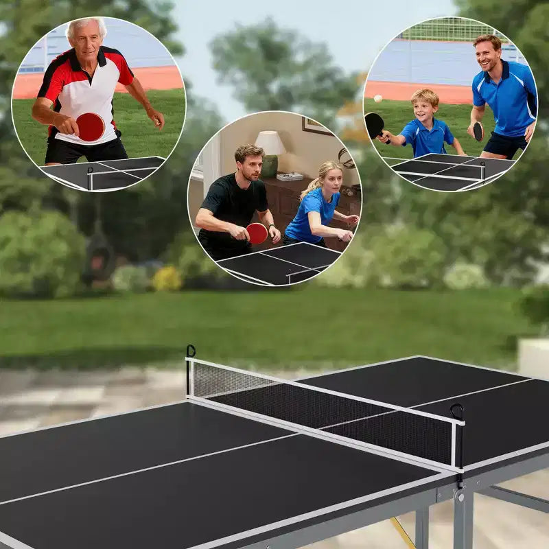 Table de ping-pong portable 180x90 cm pour intérieur et extérieur - Comprend filet, 2 raquettes et 3 balles - Table de jeu professionnelle pour adultes et adolescents