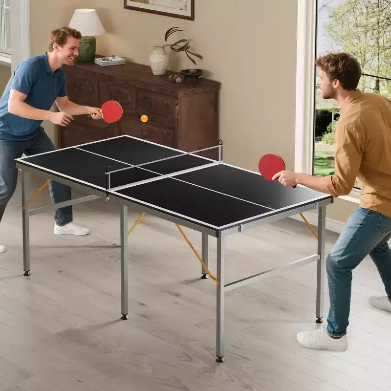 Table de ping-pong portable 180x90 cm pour intérieur et extérieur - Comprend filet, 2 raquettes et 3 balles - Table de jeu professionnelle pour adultes et adolescents