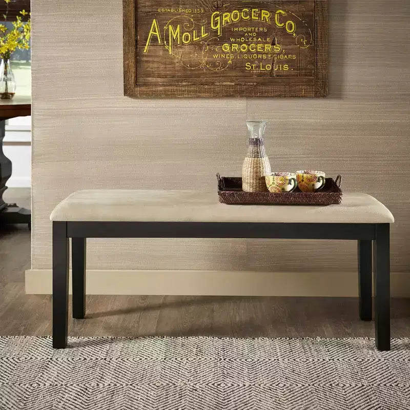 Banc de salle à manger en bois noir Kensington noir/beige iNSPIRE Q