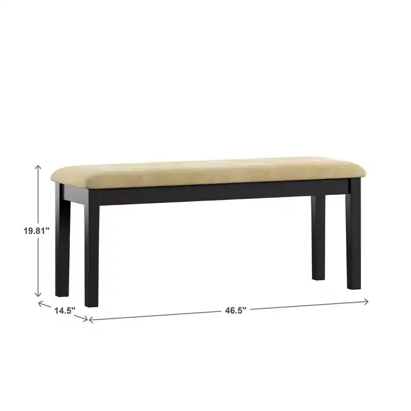 Banc de salle à manger en bois noir Kensington noir/beige iNSPIRE Q