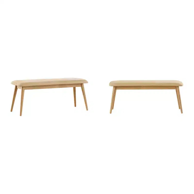 Banc de salle à manger Pierre MidCentury Modern fuselé et rembourré iNSPIRE Q