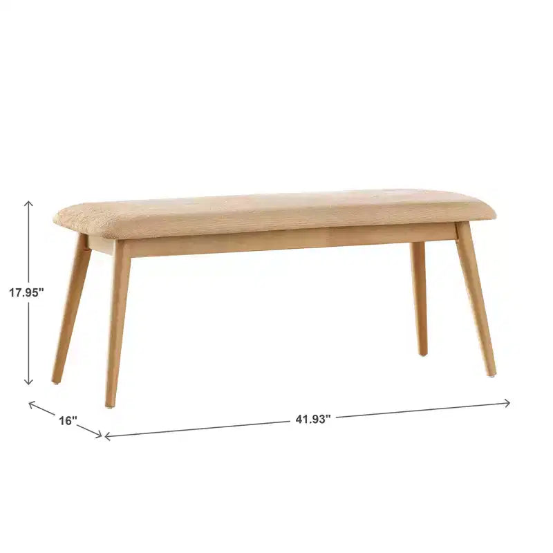 Banc de salle à manger Pierre MidCentury Modern fuselé et rembourré iNSPIRE Q