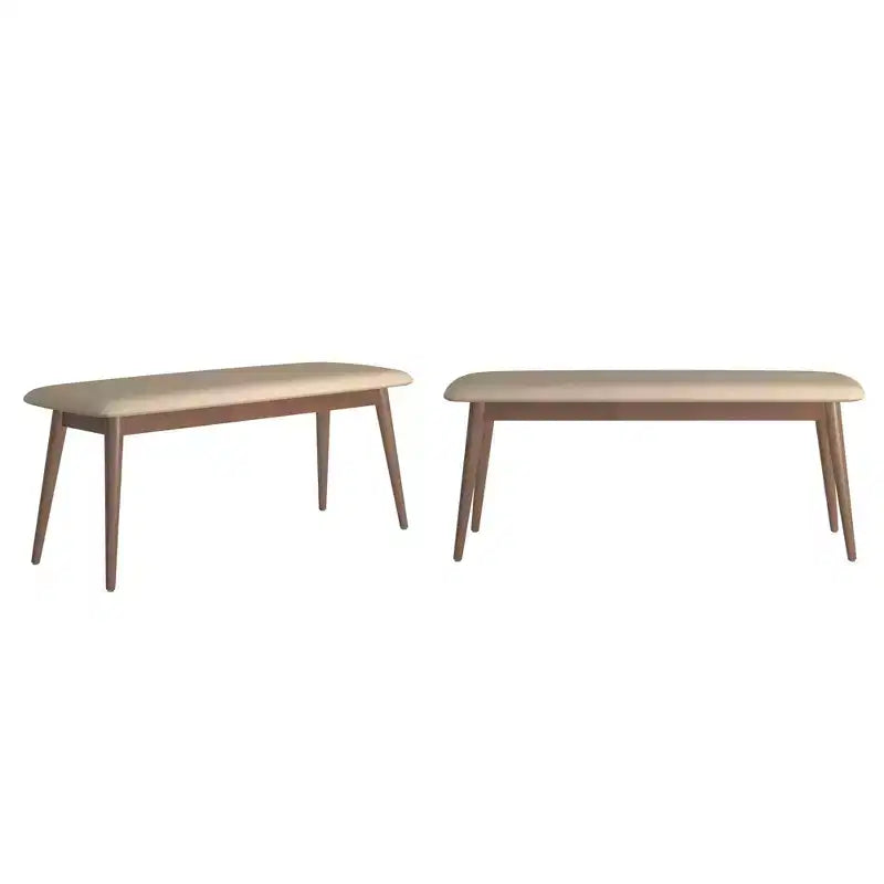Banc de salle à manger Pierre MidCentury Modern fuselé et rembourré iNSPIRE Q