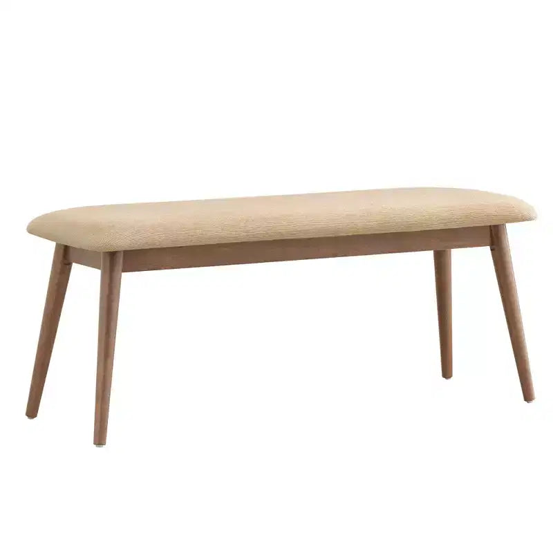 Banc de salle à manger Pierre MidCentury Modern fuselé et rembourré iNSPIRE Q