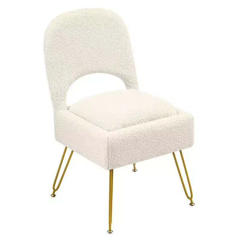 Chaise de coiffeuse avec rangementChaise de maquillage avec rangement et dossier rabattable