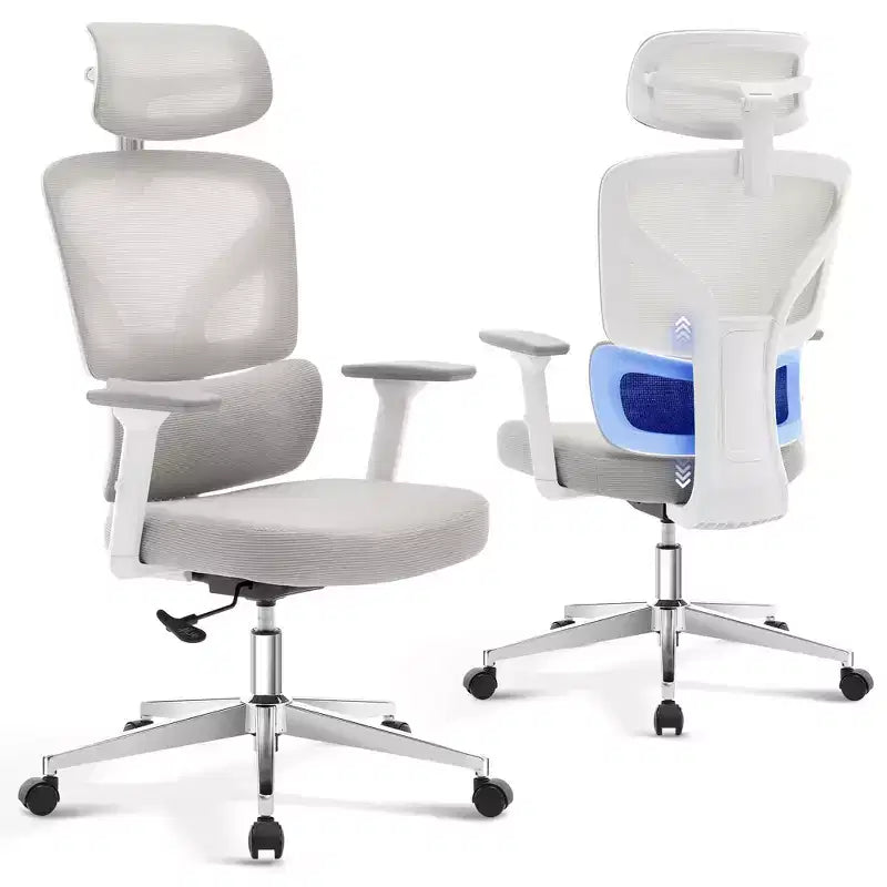 Chaise de bureau ergonomique en maille, appui-tête, soutien lombaire, chaise d'ordinateur pivotante à roulettes, pour la maison, le bureau