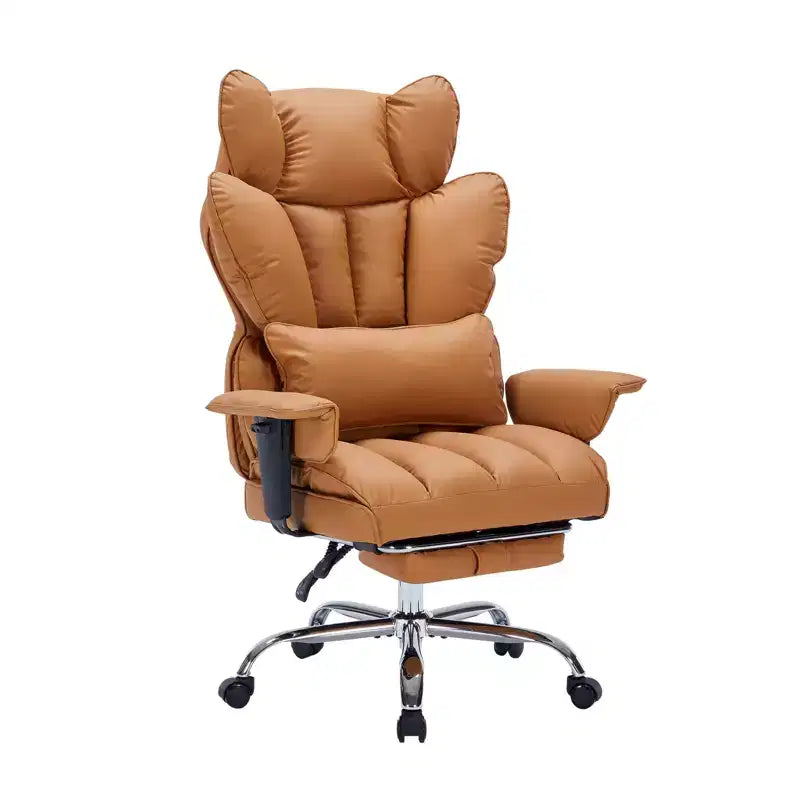 Chaise de bureau ergonomique à dossier haut avec repose-pieds réglable, soutien lombaire confortable, pour la maison, le bureau