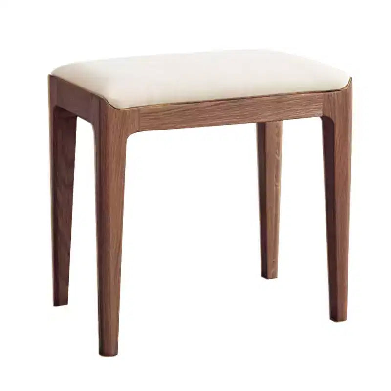 Tabouret de coiffeuse Ernest moderne en bois massif et tissu d'ameublement