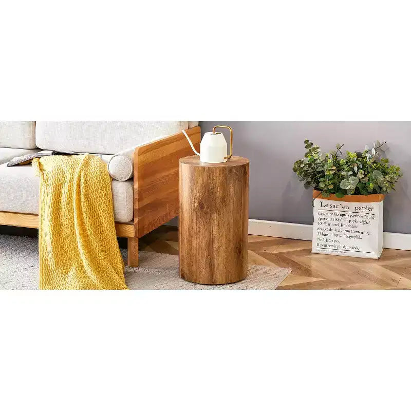 Table multifonctionnelle cylindrique à motifs, petite table basse de salle à manger, bureau d'écriture en MDF pour divers styles d'intérieur