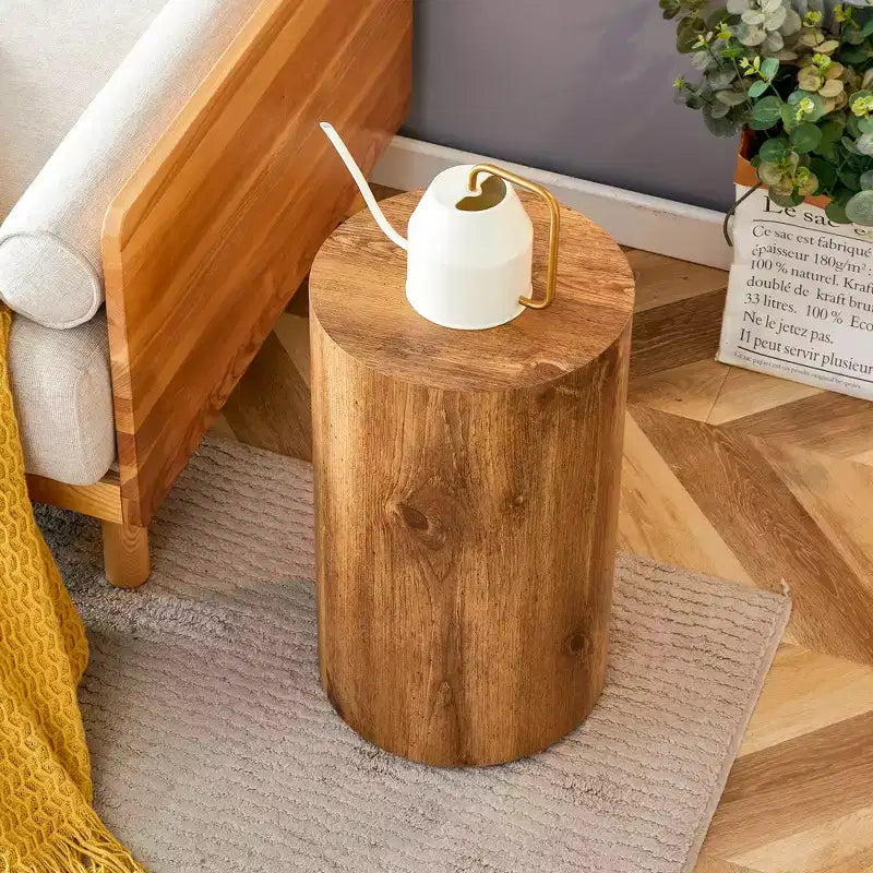 Table multifonctionnelle cylindrique à motifs, petite table basse de salle à manger, bureau d'écriture en MDF pour divers styles d'intérieur