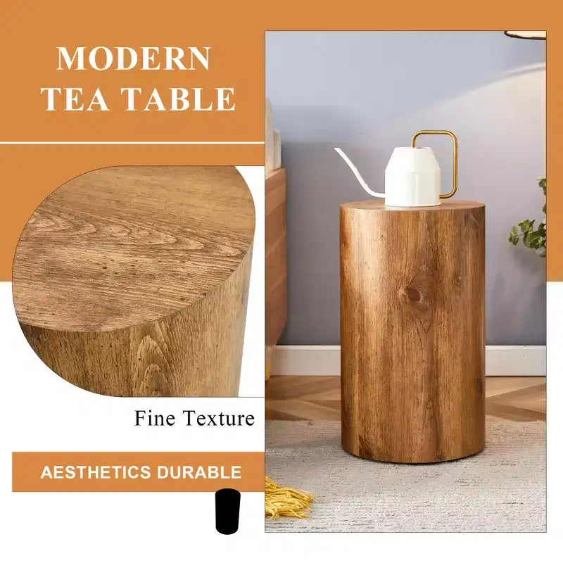 Table multifonctionnelle cylindrique à motifs, petite table basse de salle à manger, bureau d'écriture en MDF pour divers styles d'intérieur
