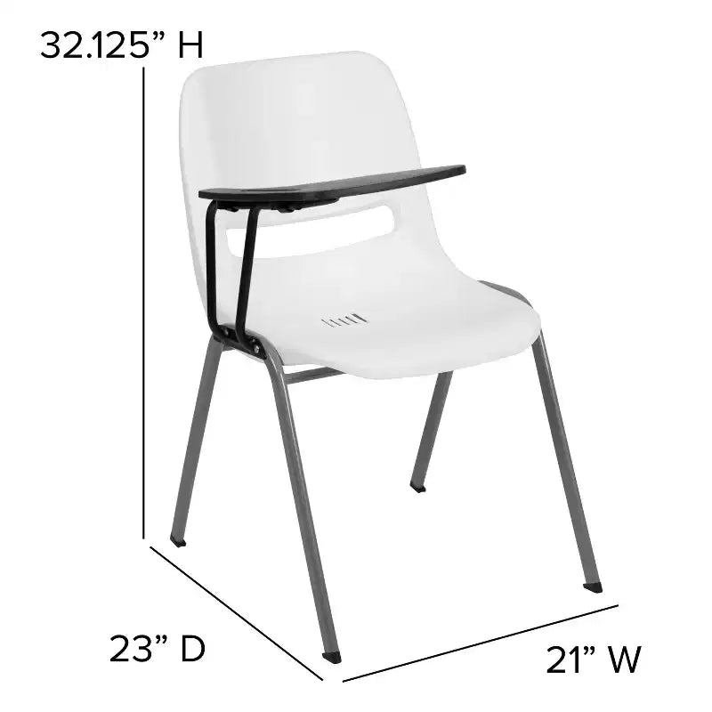 Chaise ergonomique Flash Furniture avec tablette rabattable à droite