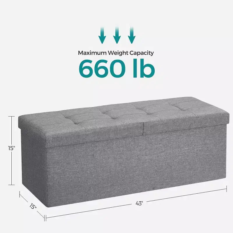43.3 Banc de rangement pliant Pouf de rangement avec coffre