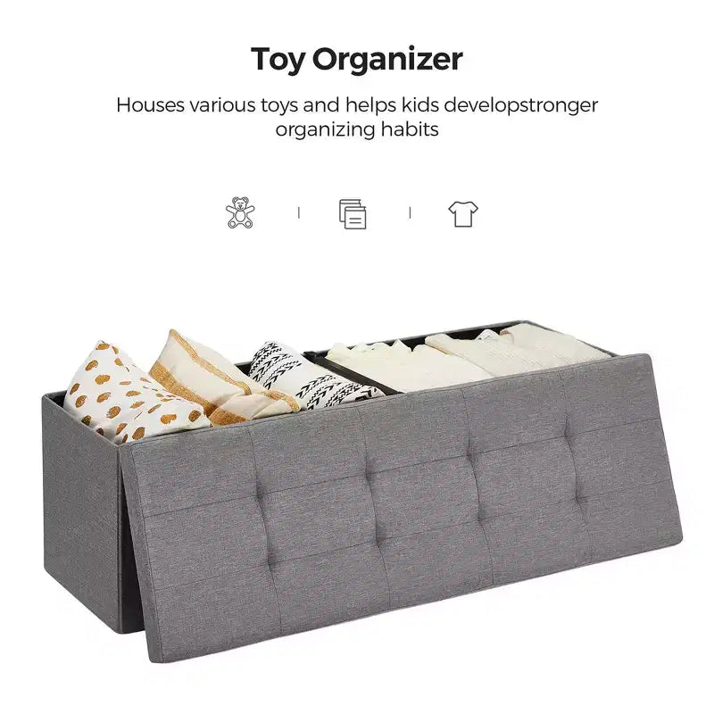 43.3 Banc de rangement pliant Pouf de rangement avec coffre
