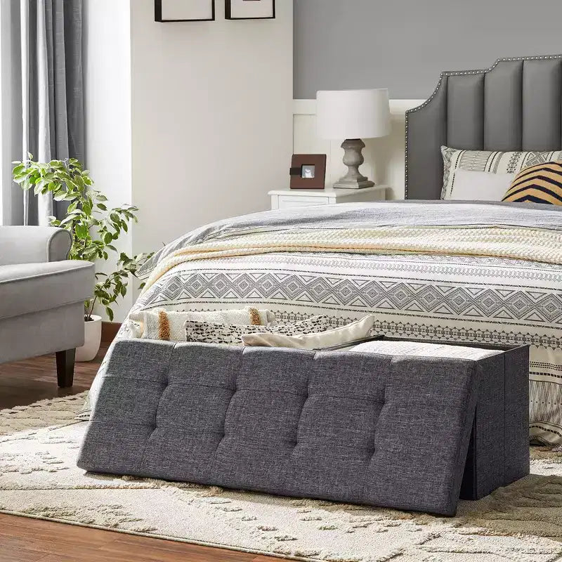 43.3 Banc de rangement pliant Pouf de rangement avec coffre