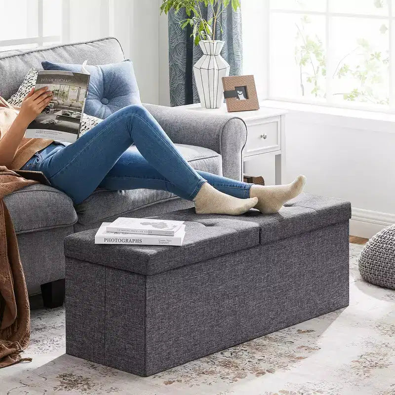 43.3 Banc de rangement pliant Pouf de rangement avec coffre