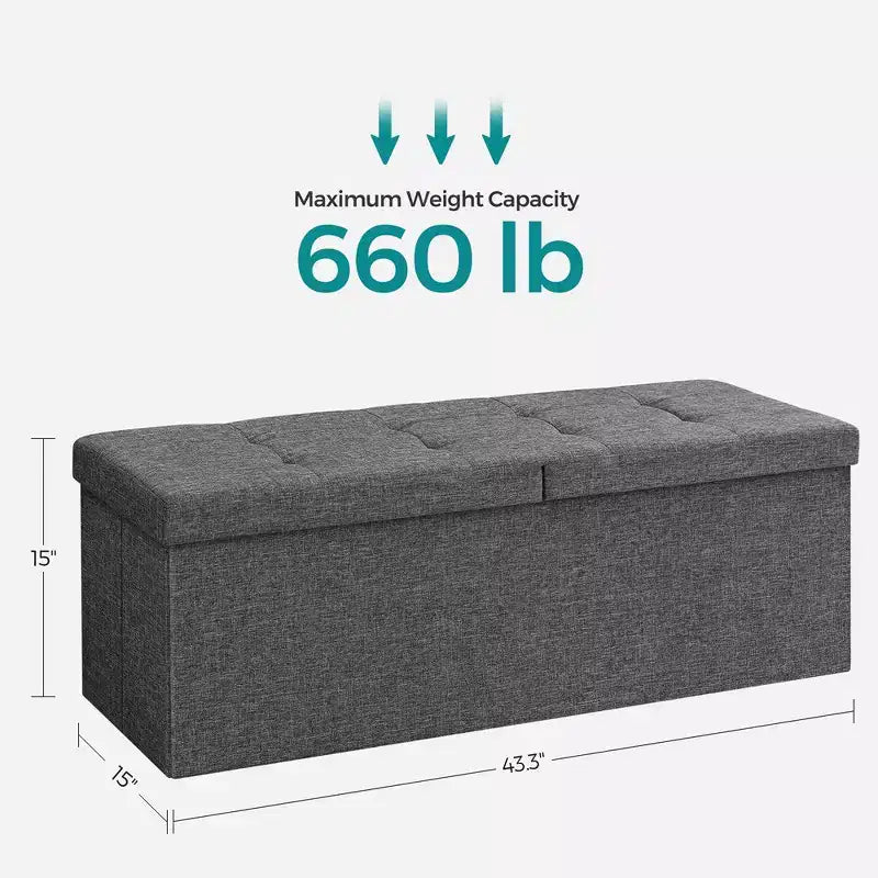 43.3 Banc de rangement pliant Pouf de rangement avec coffre