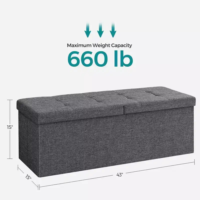 43.3 Banc de rangement pliant Pouf de rangement avec coffre