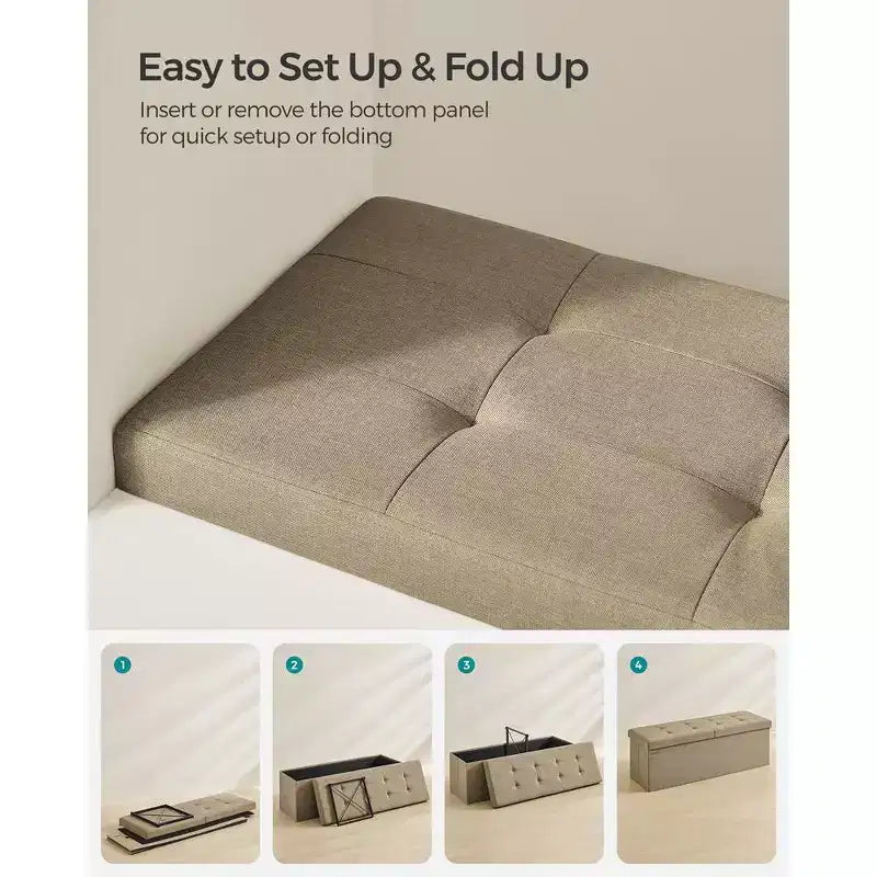 43.3 Banc de rangement pliant Pouf de rangement avec coffre