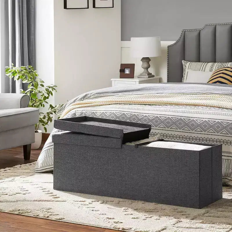 43.3 Banc de rangement pliant Pouf de rangement avec coffre