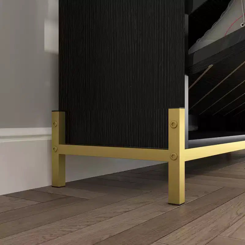 Meuble à chaussures moderne avec 3 tiroirs basculants et étagères ouvertes, en bois, organisateur de chaussures autoportant 4M