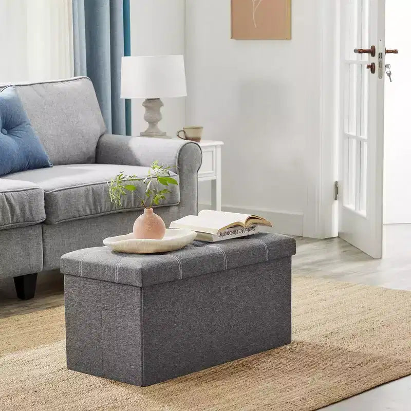 Banc Coffre de Rangement Pouf de Rangement Repose-Pieds Supporte jusqu'à 300 kg pour Chambre à Coucher Salon