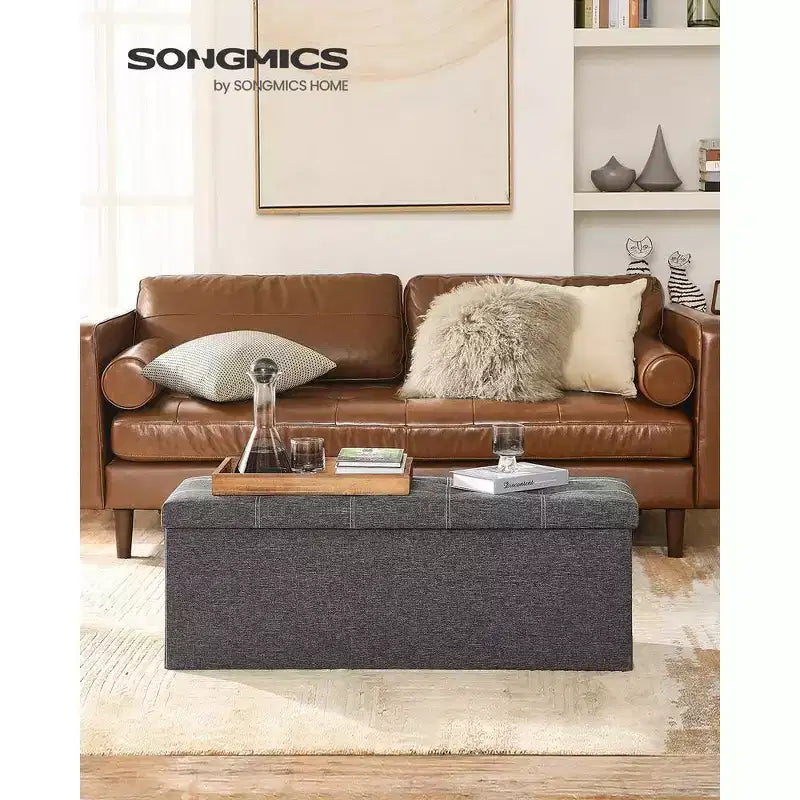 Banc Coffre de Rangement Pouf de Rangement Repose-Pieds Supporte jusqu'à 300 kg pour Chambre à Coucher Salon