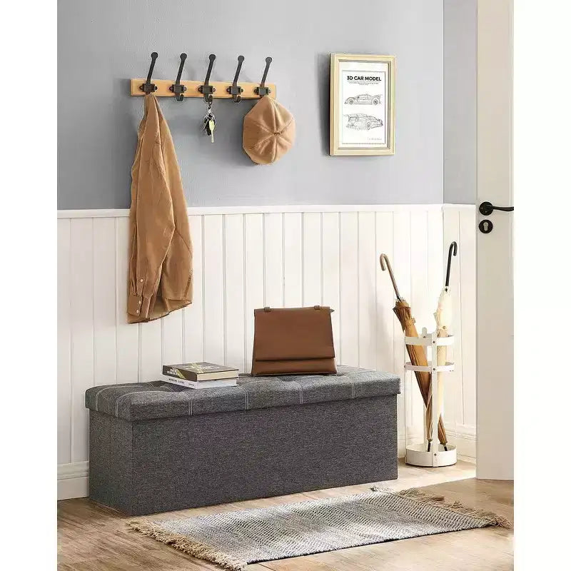 Banc Coffre de Rangement Pouf de Rangement Repose-Pieds Supporte jusqu'à 300 kg pour Chambre à Coucher Salon