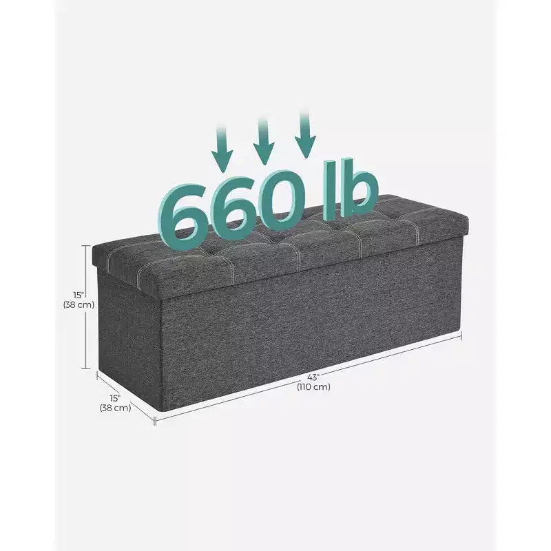 Banc Coffre de Rangement Pouf de Rangement Repose-Pieds Supporte jusqu'à 300 kg pour Chambre à Coucher Salon
