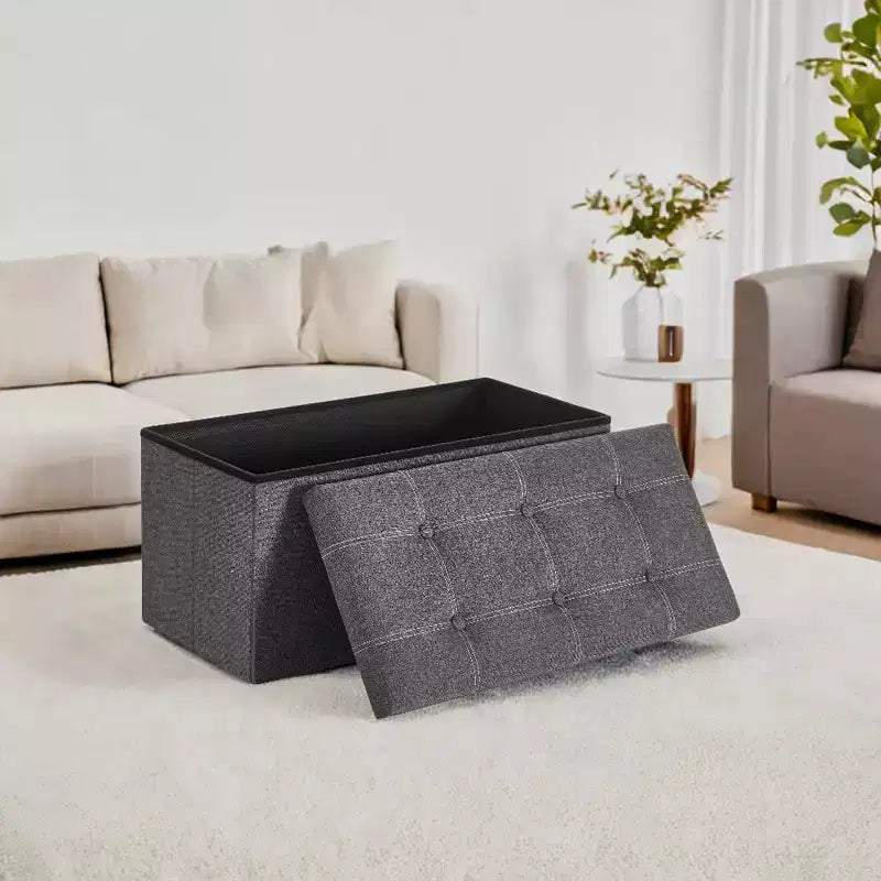 Banc Coffre de Rangement Pouf de Rangement Repose-Pieds Supporte jusqu'à 300 kg pour Chambre à Coucher Salon