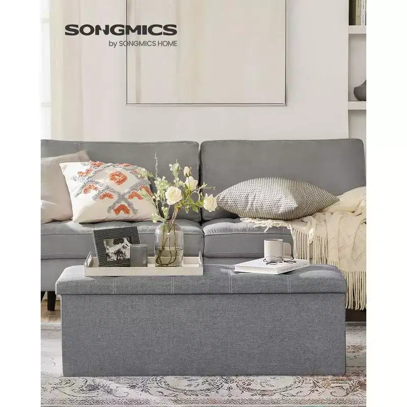 Banc Coffre de Rangement Pouf de Rangement Repose-Pieds Supporte jusqu'à 300 kg pour Chambre à Coucher Salon