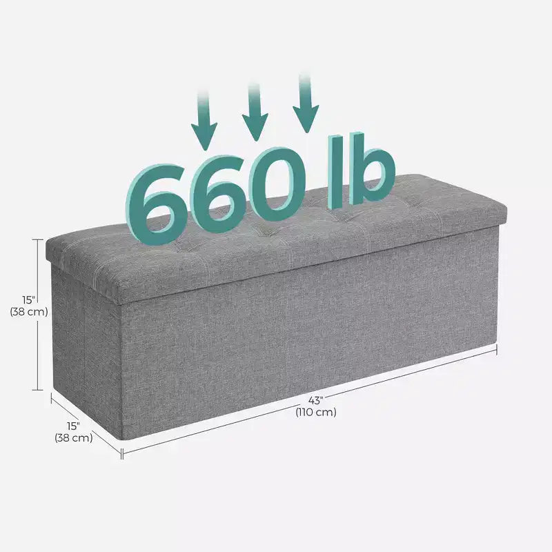 Banc Coffre de Rangement Pouf de Rangement Repose-Pieds Supporte jusqu'à 300 kg pour Chambre à Coucher Salon