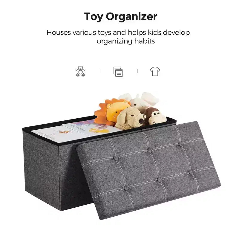 Banc Coffre de Rangement Pouf de Rangement Repose-Pieds Supporte jusqu'à 300 kg pour Chambre à Coucher Salon