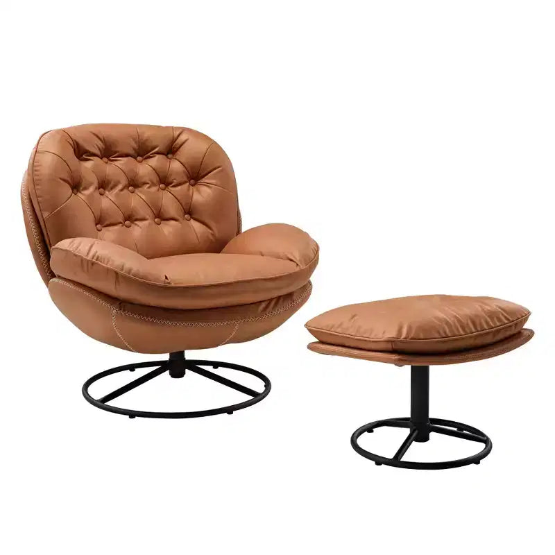 EUREKA ERGONOMIC Camden, pouf capitonné, 49,99 L x 43 P x 41,91 H cm, marron