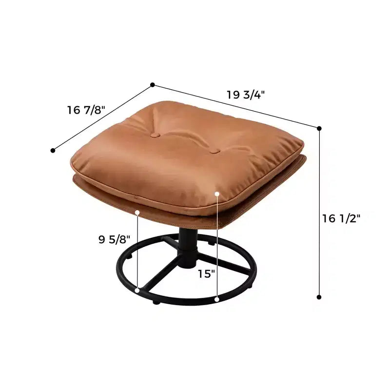 EUREKA ERGONOMIC Camden, pouf capitonné, 49,99 L x 43 P x 41,91 H cm, marron