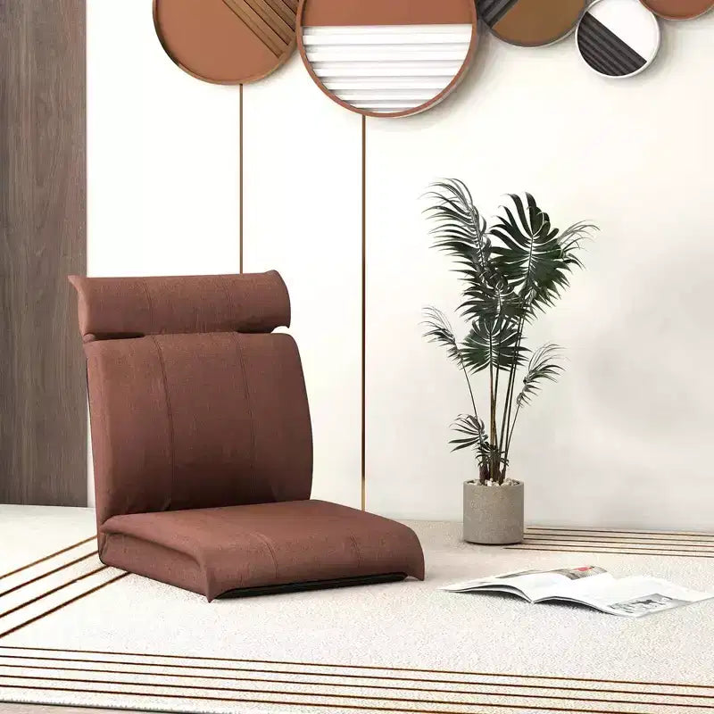 Chaise de sol pliable avec dossier réglable sur 14 positions et appuie-tête réglable