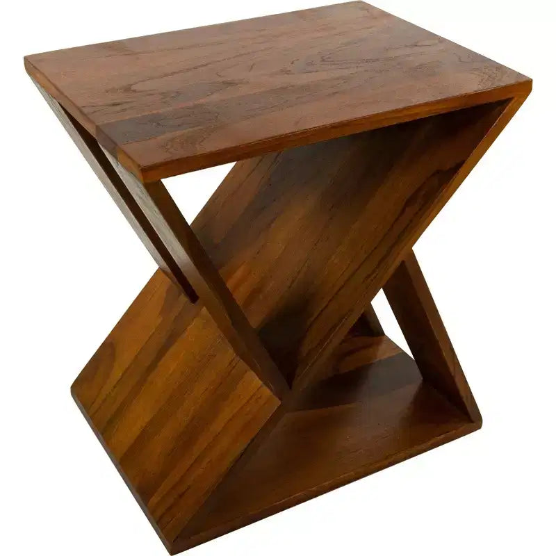 Tabouret à lattes en teck nordique - Marron