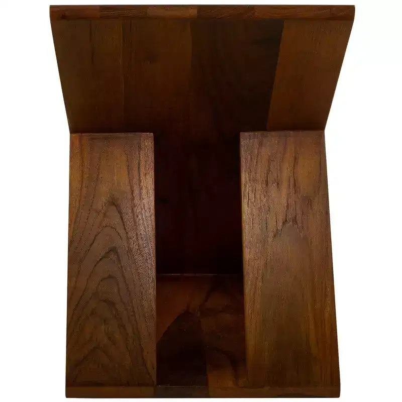 Tabouret à lattes en teck nordique - Marron