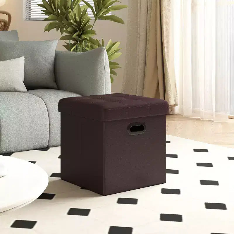 15 poufs ottomans avec rangement, repose-pieds pliant, banc ottoman de rangement, banc de chambre à coucher avec rangement en forme de cube, capacité de charge de 300 kg