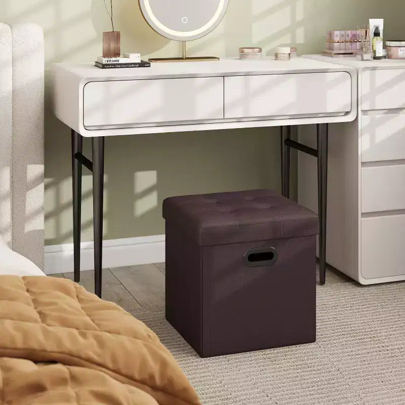 15 poufs ottomans avec rangement, repose-pieds pliant, banc ottoman de rangement, banc de chambre à coucher avec rangement en forme de cube, capacité de charge de 300 kg